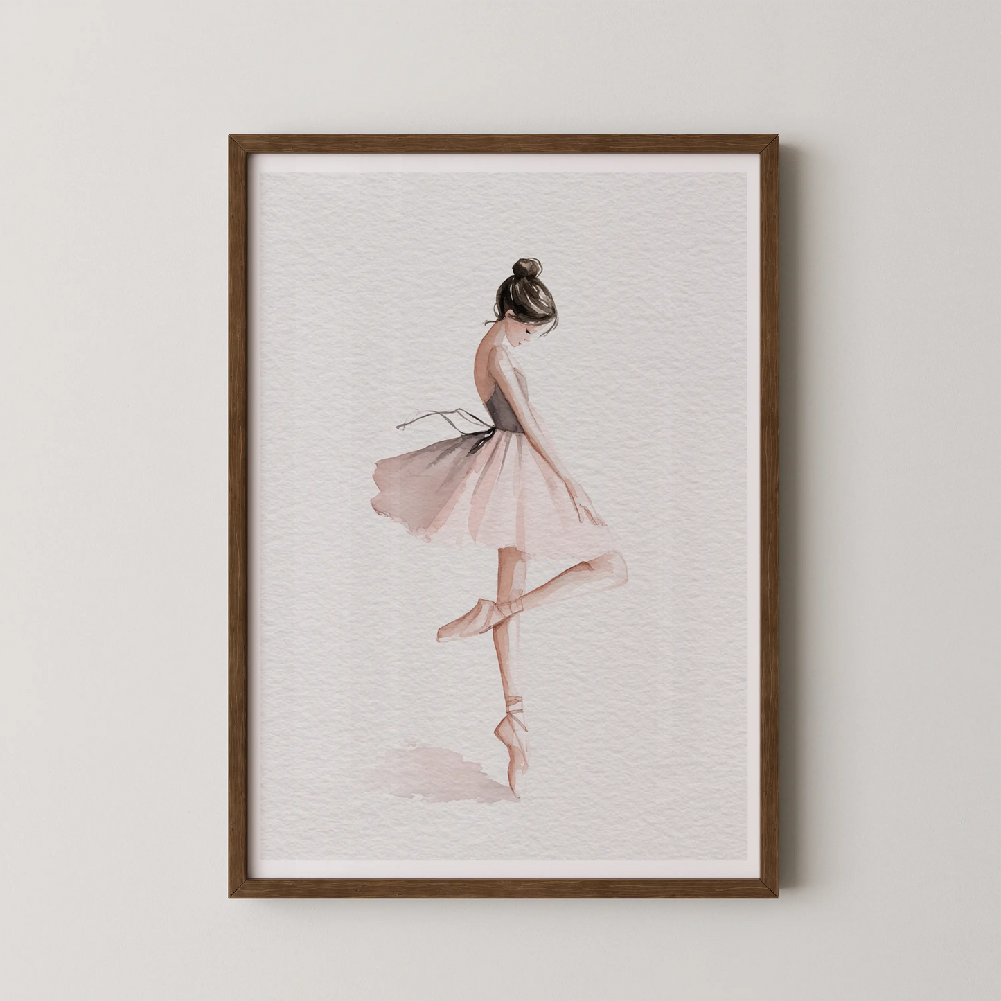 A modern watercolor artwork of a ballet dancer in an ethereal style.
