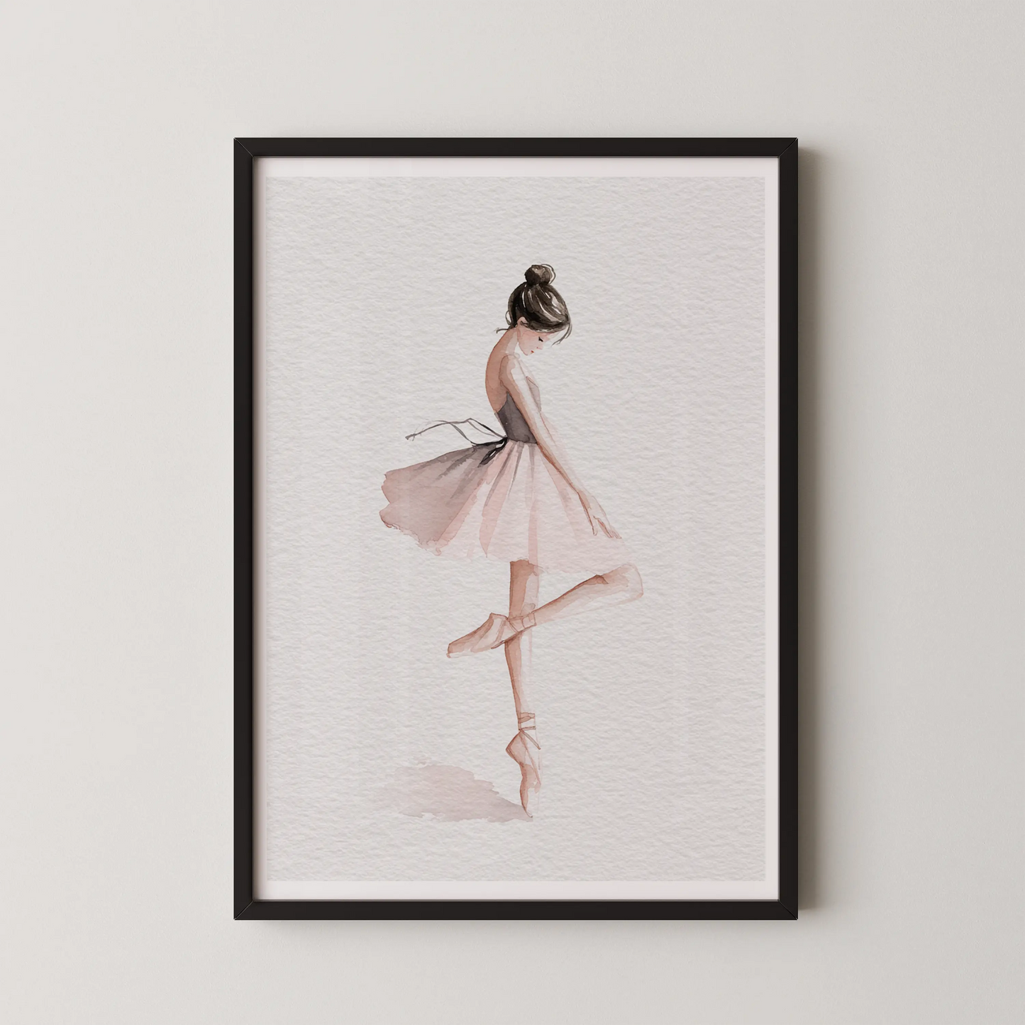 A modern watercolor artwork of a ballet dancer in an ethereal style.