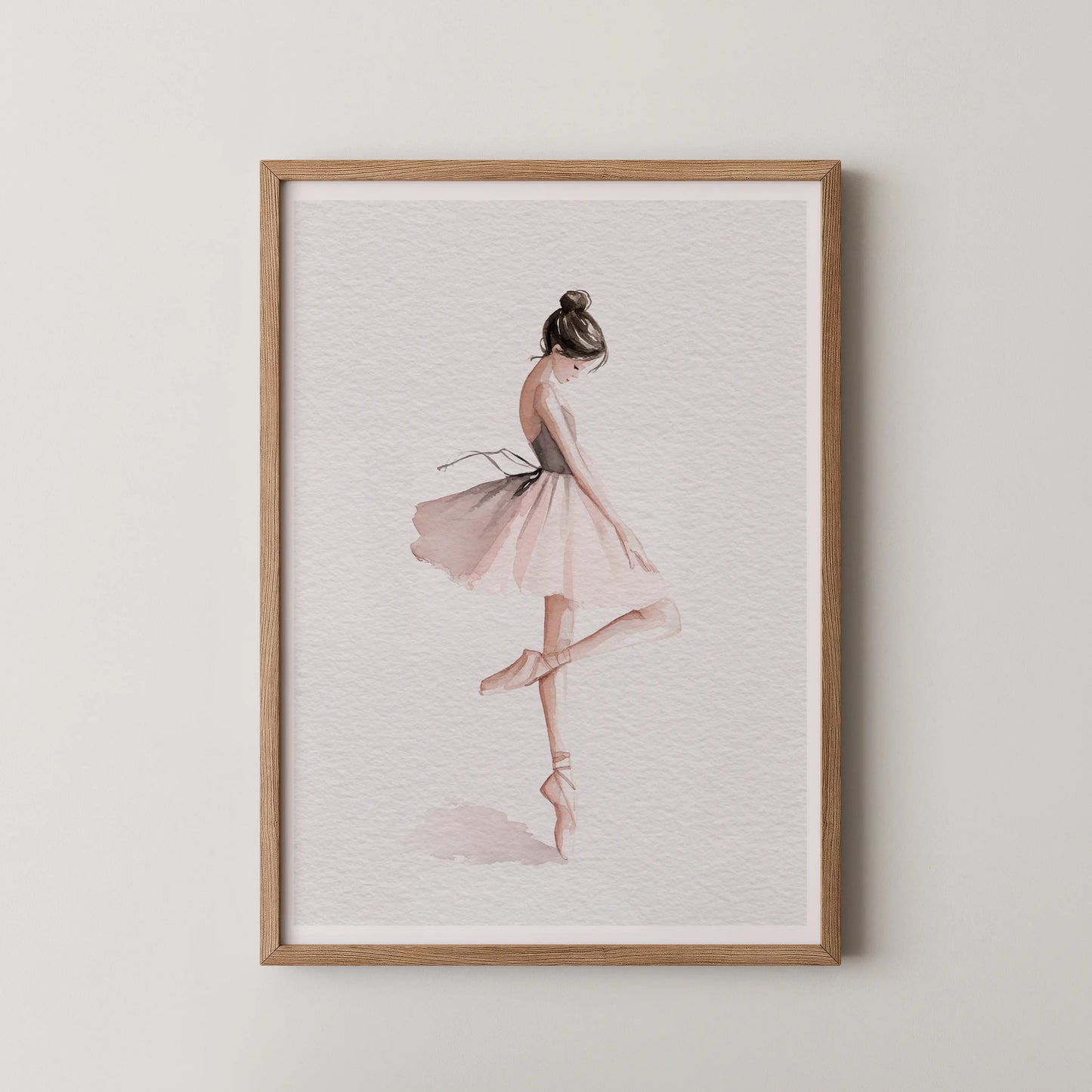 A modern watercolor artwork of a ballet dancer in an ethereal style.