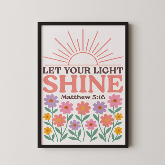A modern-style artwork featuring a sunburst floral motif in vibrant colors.