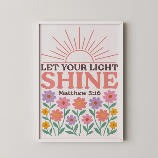 A modern-style artwork featuring a sunburst floral motif in vibrant colors.